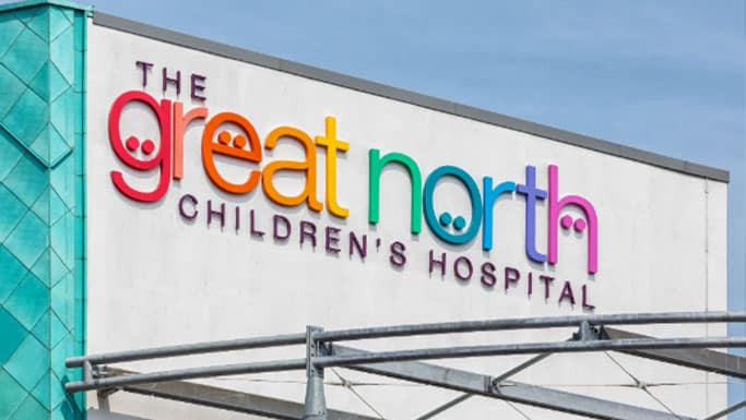 steroids for brain tumours showing the building of the Great North Children's hospital