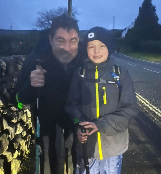 Josh and dad finish the Yorkshire Three Peaks