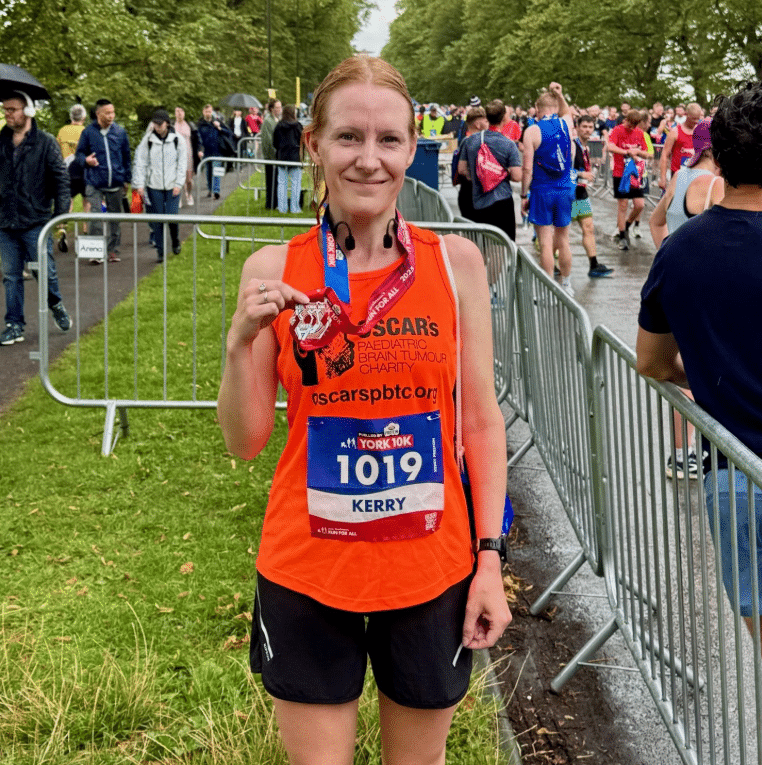 Kerry Palmer medal at the Great North Run
