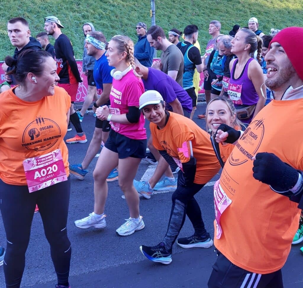 Rosie and OSCARs runners limbering up
