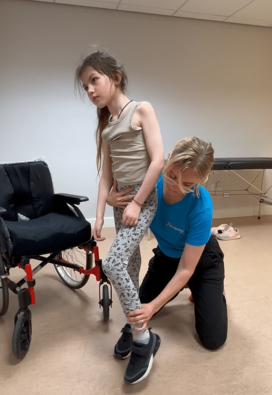 akemi learning to walk at physio